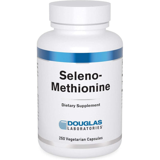 Douglas Laboratories Seleno-Methionine 200 micrograms bottle front view for antioxidant support.