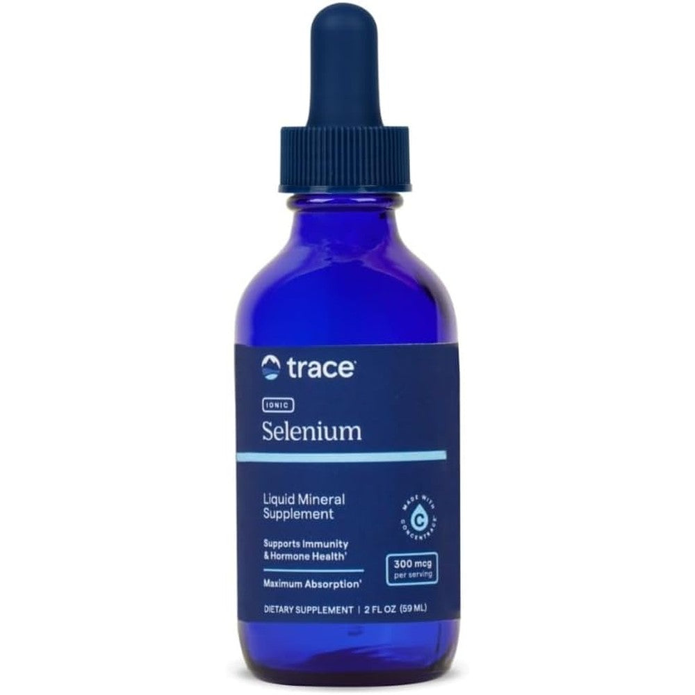 Trace Minerals Ionic Selenium Liquid 2 Fluid Ounce bottle front view showing product labeling