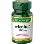 Nature's Bounty Selenium 200 Micrograms Tablets front view bottle mineral supplement