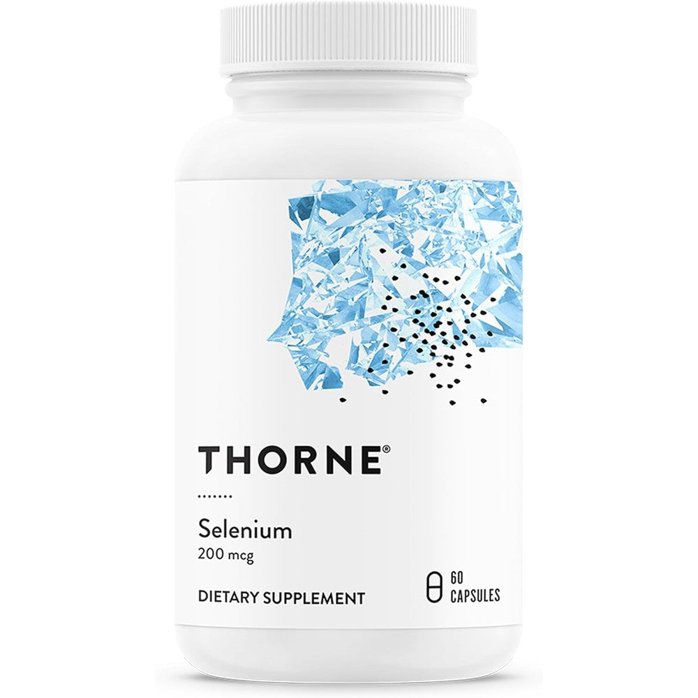 THORNE Selenium 200 mcg 60 capsules front view bottle for thyroid health support