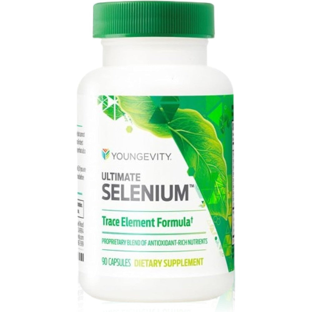 Youngevity Ultimate Selenium 90 capsules front view bottle showing antioxidant support benefits