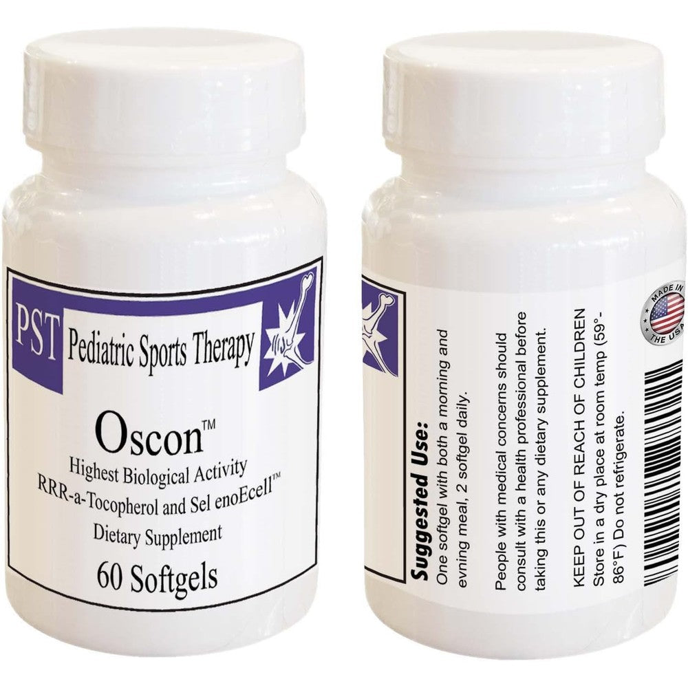 OSCON RRR Alpha Tocopherol and Selenium supplement front view bottle for young athletes
