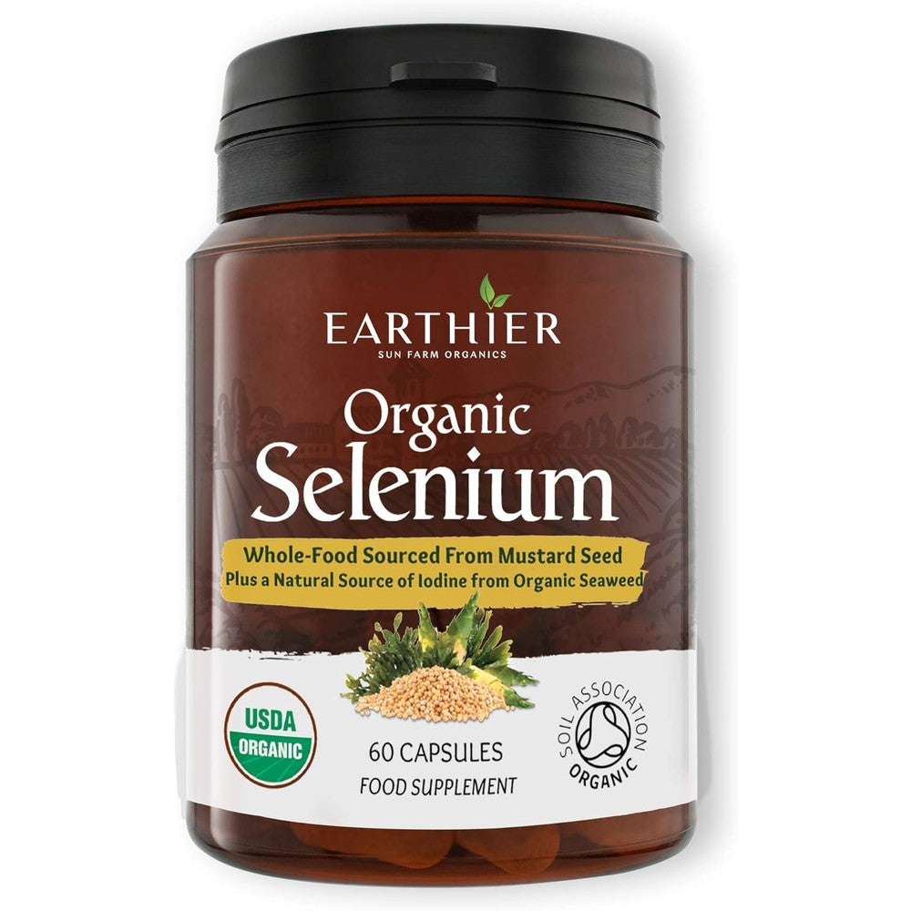 Earthier Organic Selenium 60 Capsules front view bottle