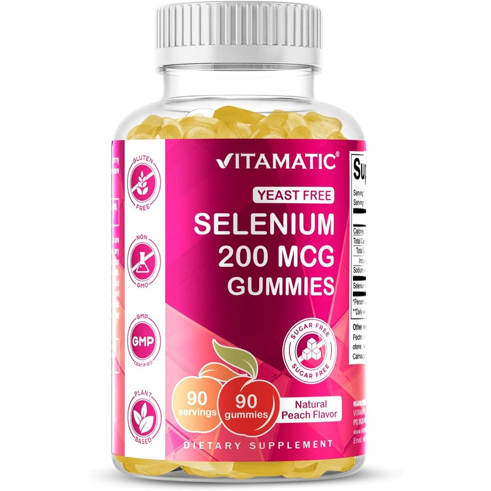 Vitamatic Yeast Free Selenium 200mcg 90 Gummies front bottle view
