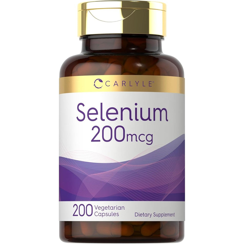 Carlyle Selenium 200 Micrograms vegetarian capsules bottle front view