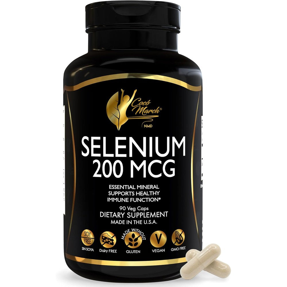 Cocó March N.M.D. Selenium 200mcg front view bottle for thyroid support