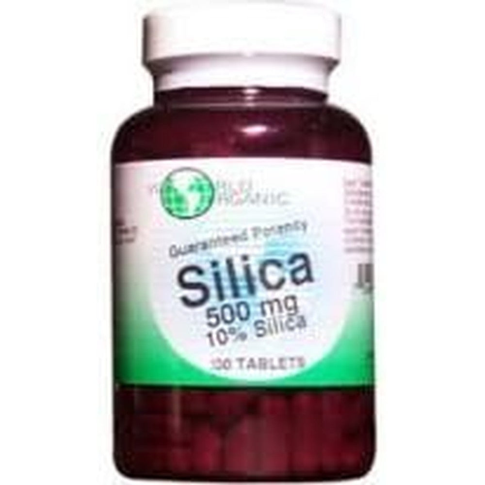 World Organic Silica 500 hair health supplement bottle front view