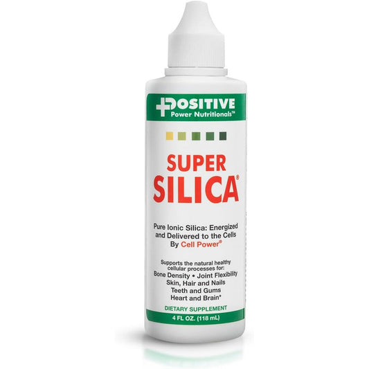 Positive Power Nutritionals Super Silica Liquid Mineral Supplement front view for hair growth