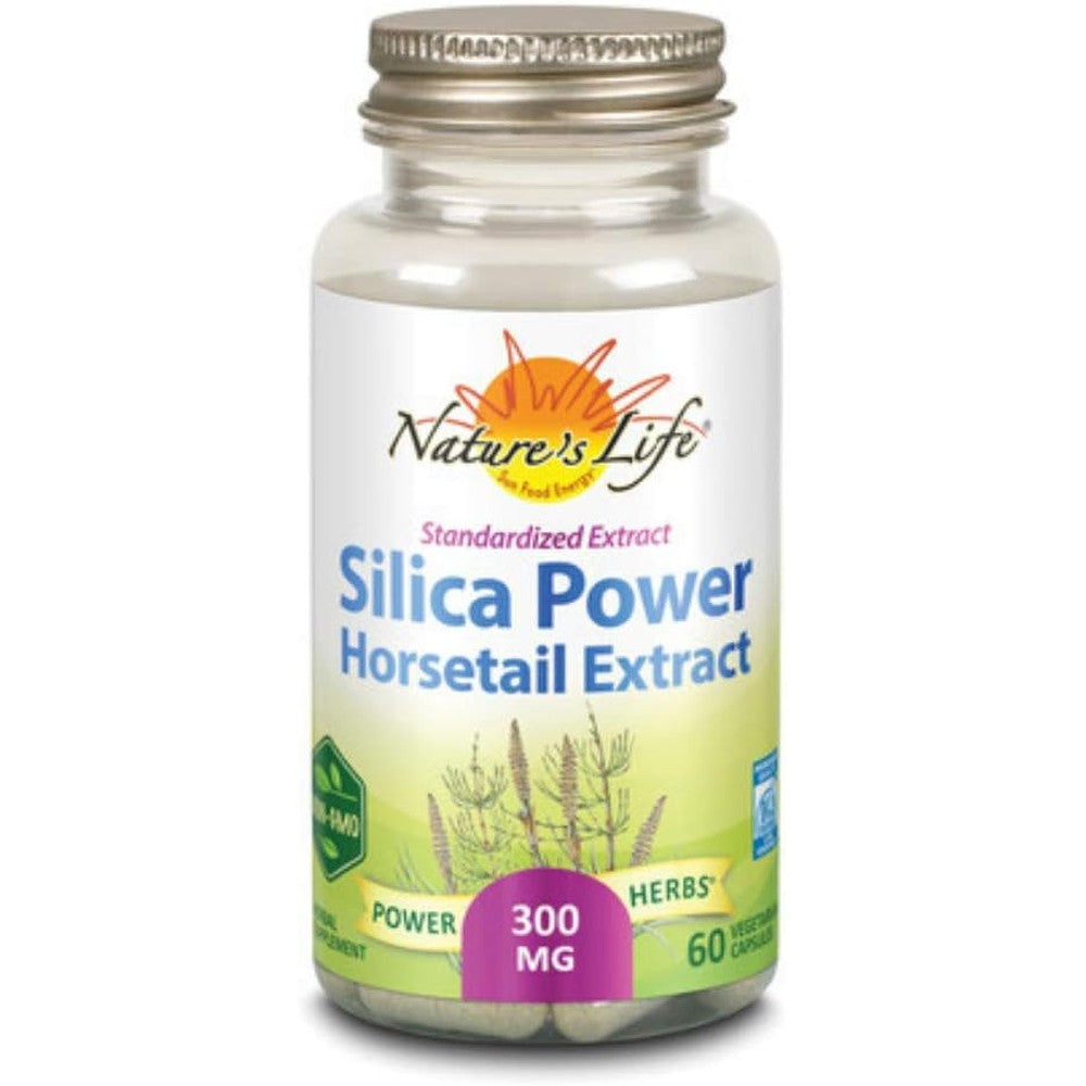 Natures Life Silica Power horsetail extract supplement bottle front view