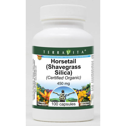 Terravita Organic Horsetail Shavegrass Silica supplement bottle front view