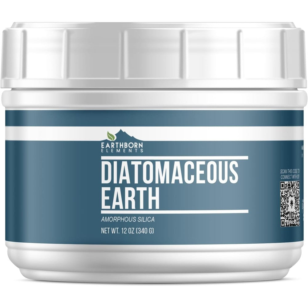 Earthborn Elements Diatomaceous Earth 12 Ounce container front view.