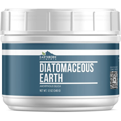 Earthborn Elements Diatomaceous Earth 12 Ounce container front view.