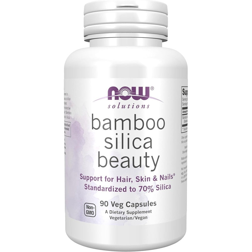 Now Foods Bamboo Silica Beauty 90 vegetarian capsules front view