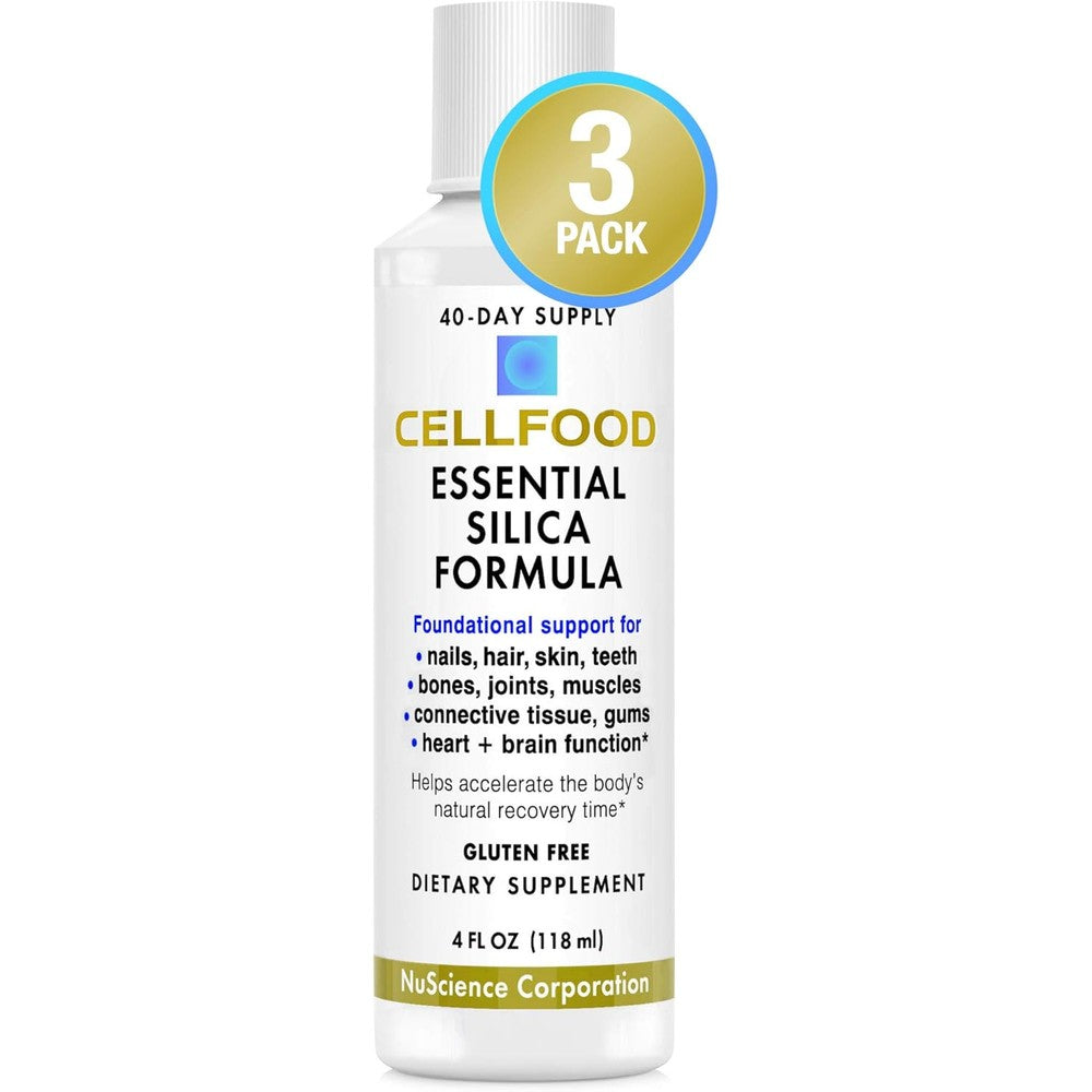 Cellfood Essential Silica Anti Aging Formula front view of three bottles