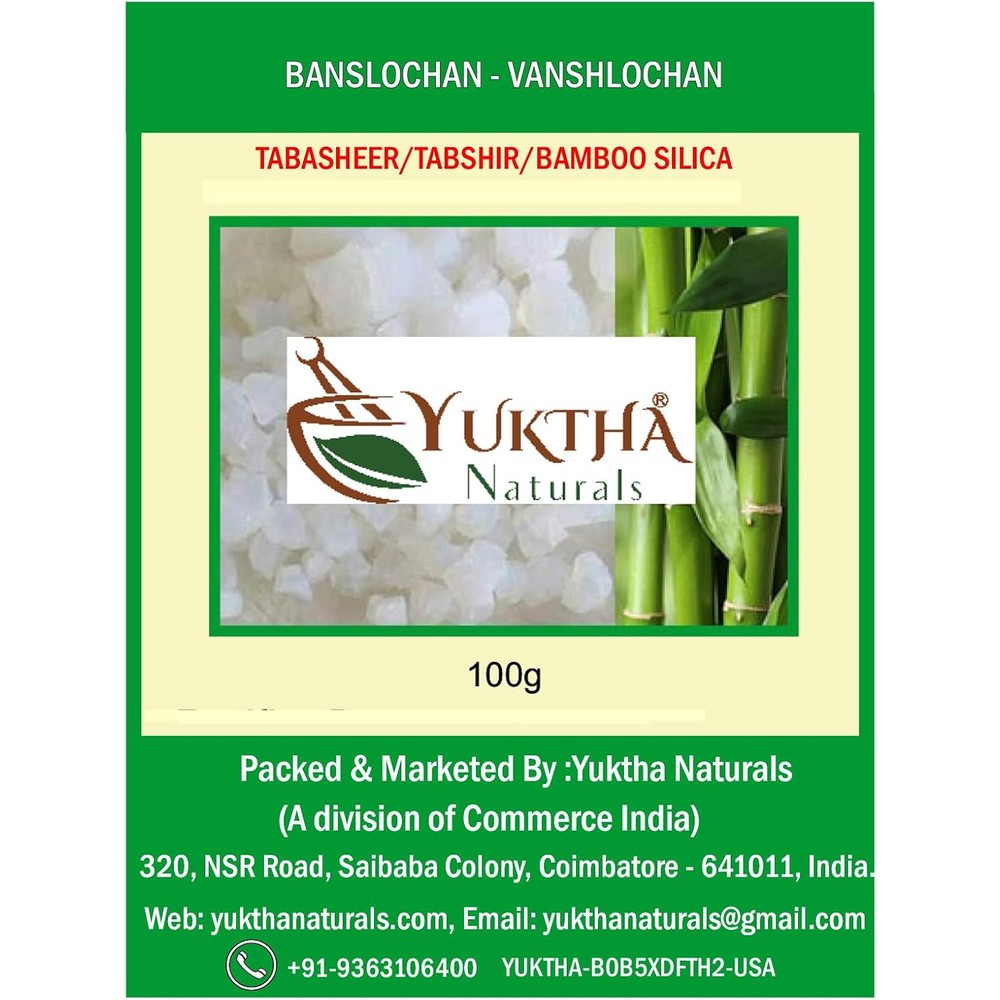 Yuktha Naturals Banslochan Bamboo Silica 100g powder front view