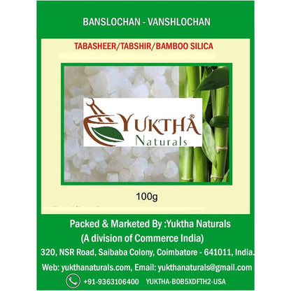Yuktha Naturals Banslochan Bamboo Silica 100g powder front view