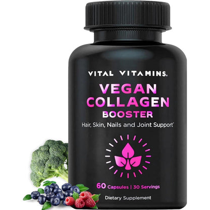 Vital Vitamins Vegan Collagen Booster 60 Capsules front view packaging