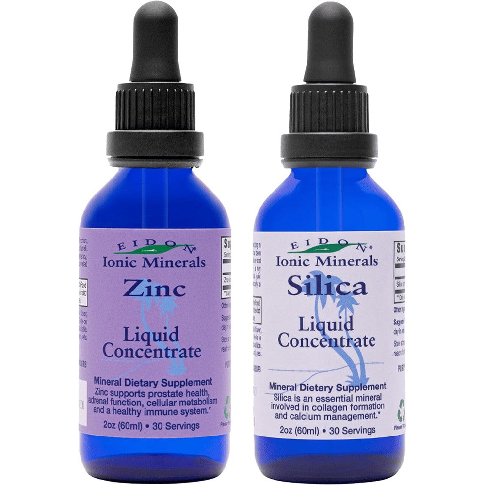 Eidon Ionic Minerals Liquid Silica and Zinc Drops front view