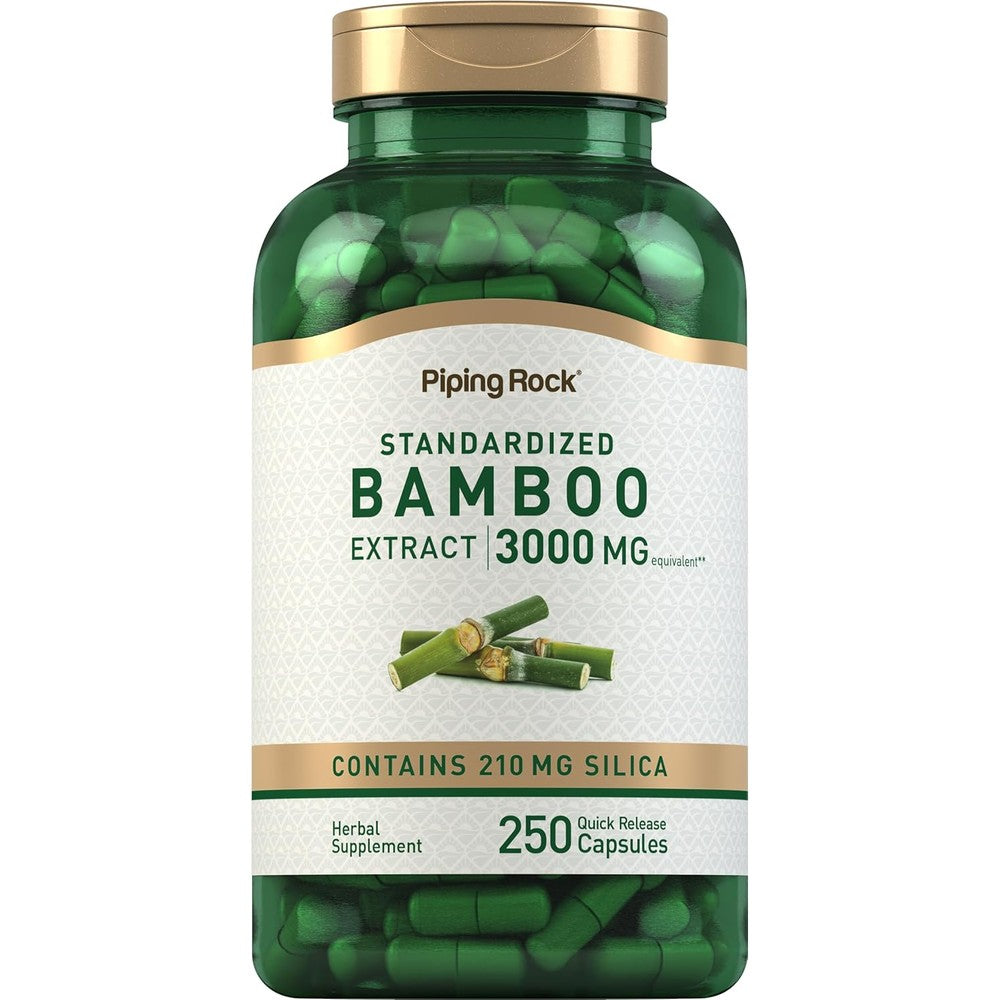 Piping Rock Bamboo Extract 3000mg 250 Capsules front view