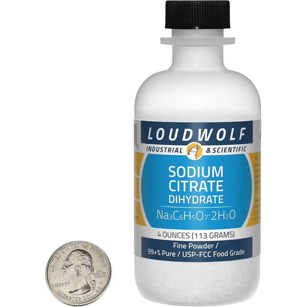 Loudwolf Sodium Citrate Fine Powder four ounces front bottle view food grade emulsifier chemical