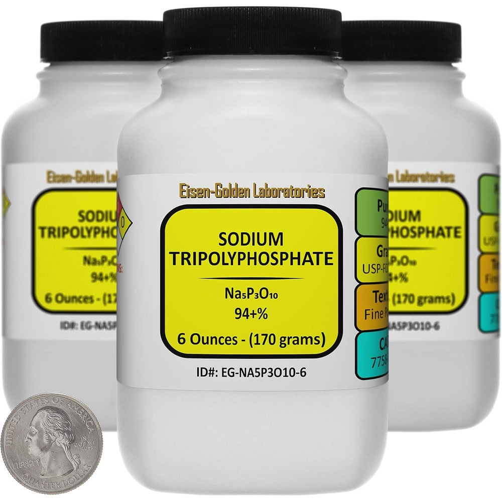Eisen-Golden Laboratories Sodium Tripolyphosphate front view of food grade powder bottles