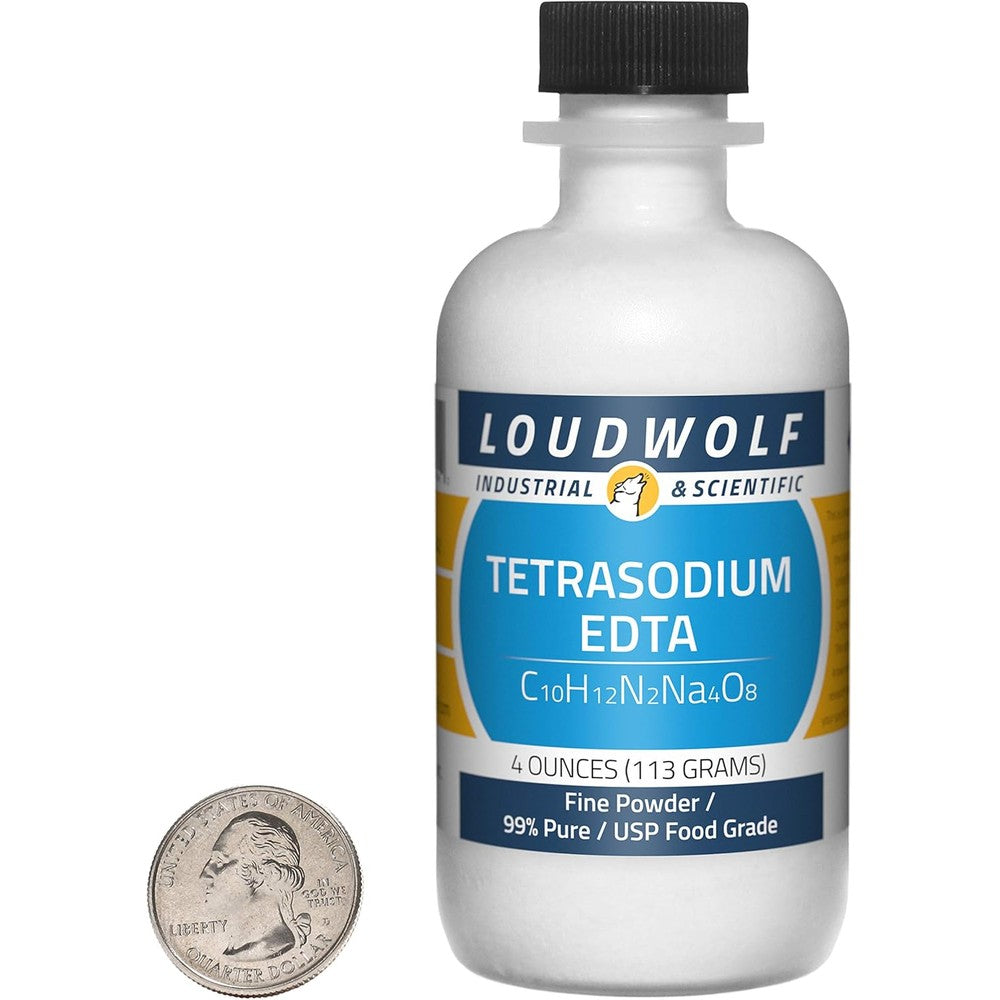 Loudwolf Tetrasodium EDTA powder 4 ounce white plastic bottle front view