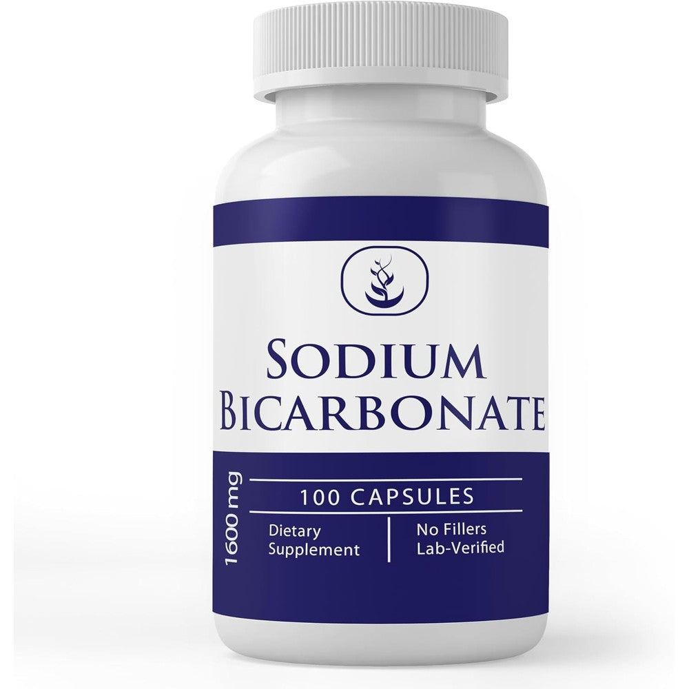 Pure Original Ingredients Sodium Bicarbonate 100 capsules front bottle view for natural antacid relief.