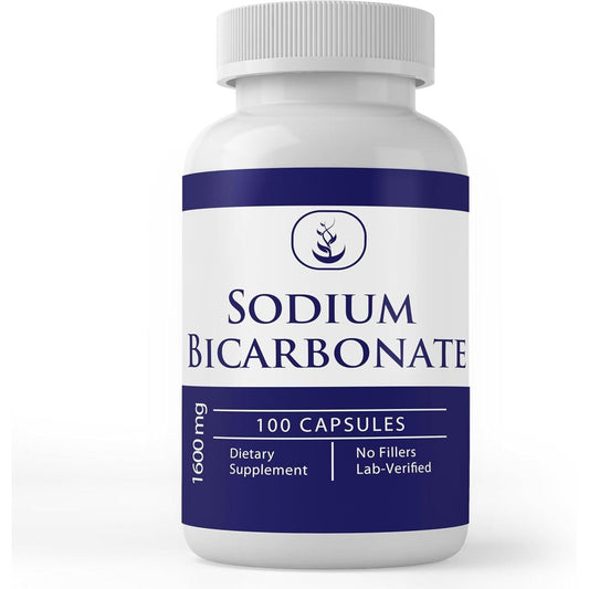 Pure Original Ingredients Sodium Bicarbonate 100 capsules front bottle view for natural antacid relief.