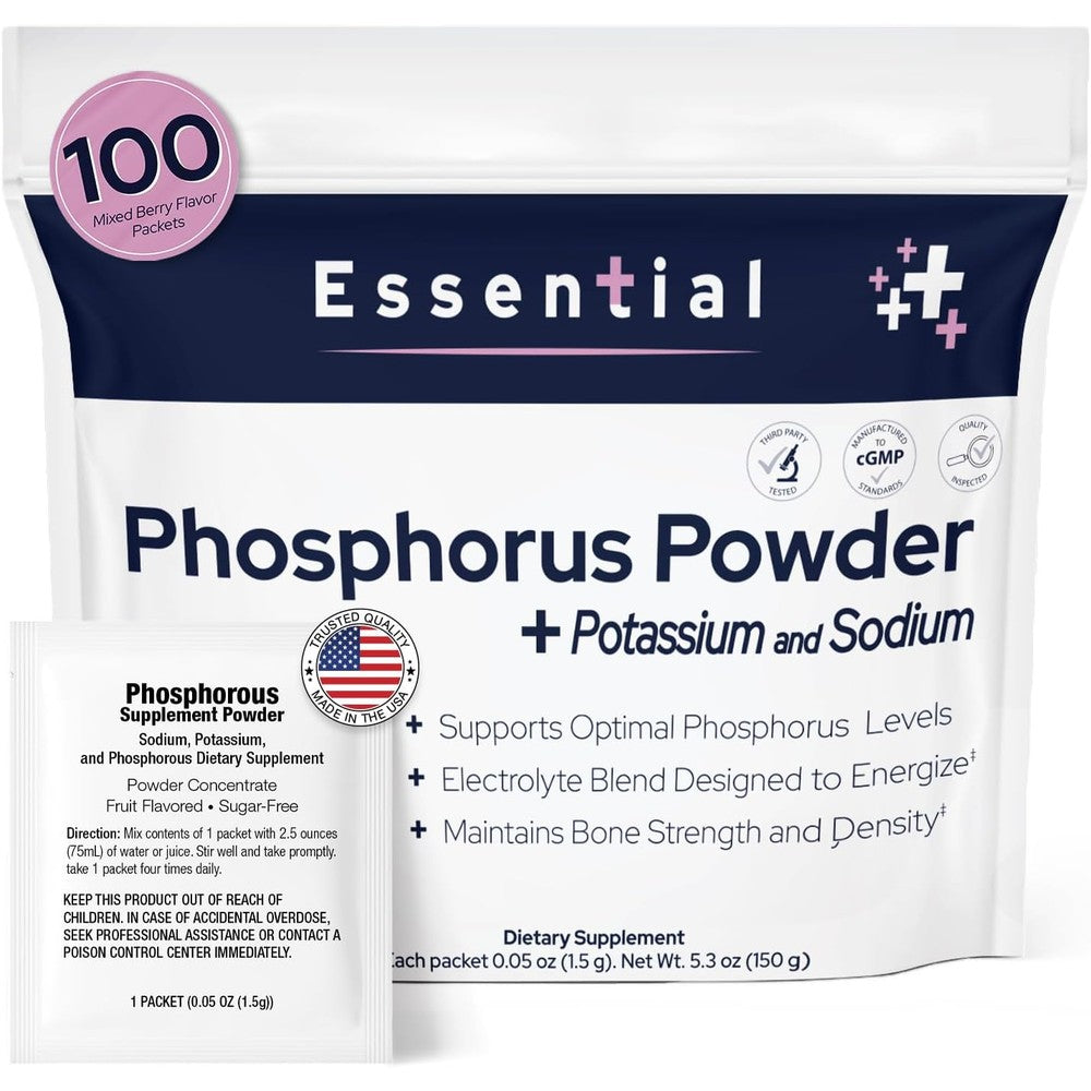 Brookfield Pharmaceuticals Phosphorus Supplement Powder 100 Pack front box view