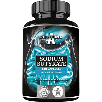 Apollo's Hegemony Sodium Butyrate 120 capsules front view bottle for gut health support India