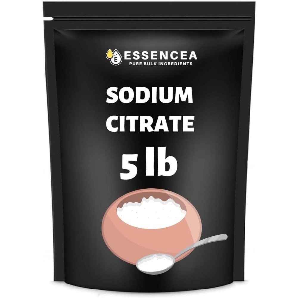 Essencea Sodium Citrate Powder five pound bag front view showing food grade bulk cooking ingredient.