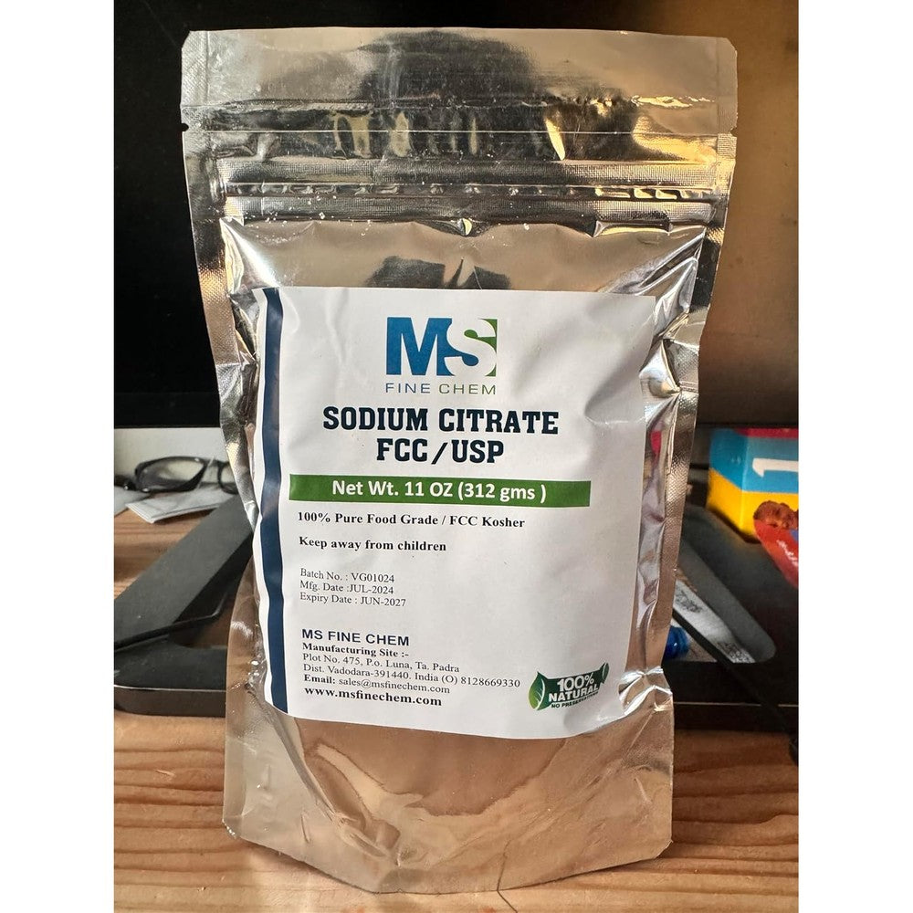 Ms Finechem Sodium Citrate Powder 11 Ounce front view package for molecular gastronomy cooking
