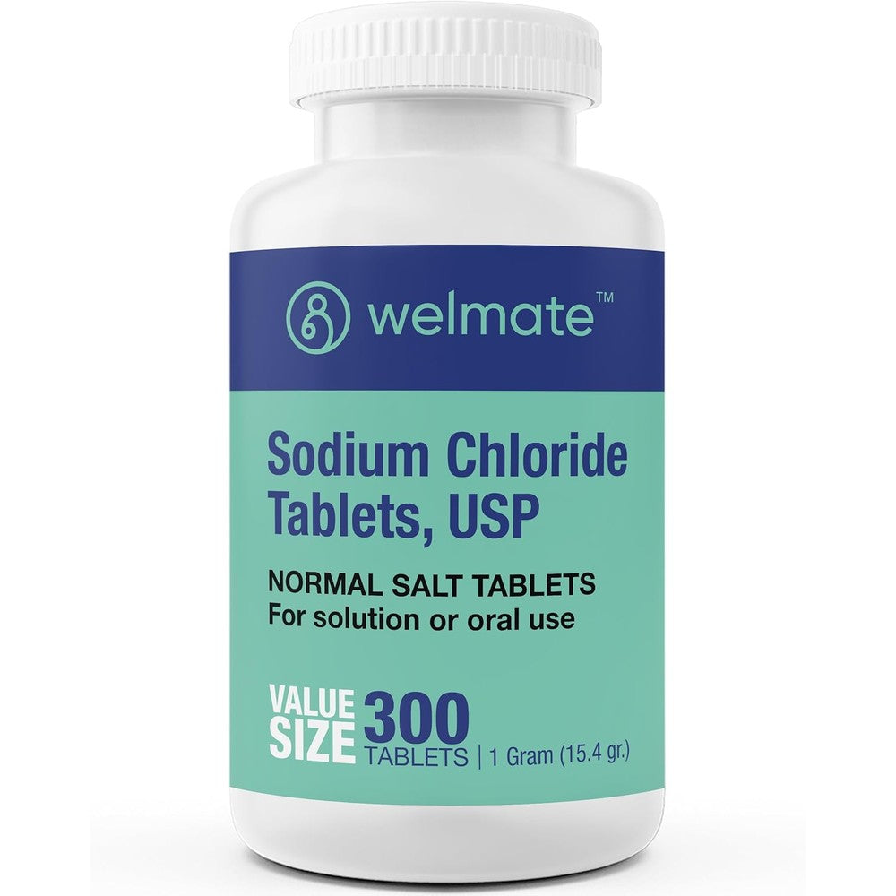 Welmate Sodium Chloride 1000mg electrolyte salt tablets bottle front view