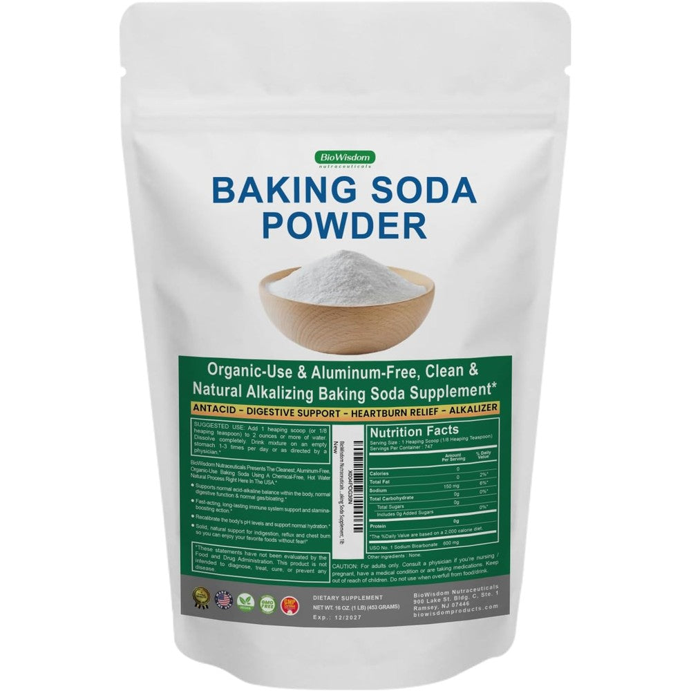 BioWisdom Nutraceuticals Baking Soda Powder front view packaging
