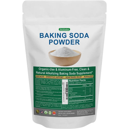 BioWisdom Nutraceuticals Baking Soda Powder front view packaging
