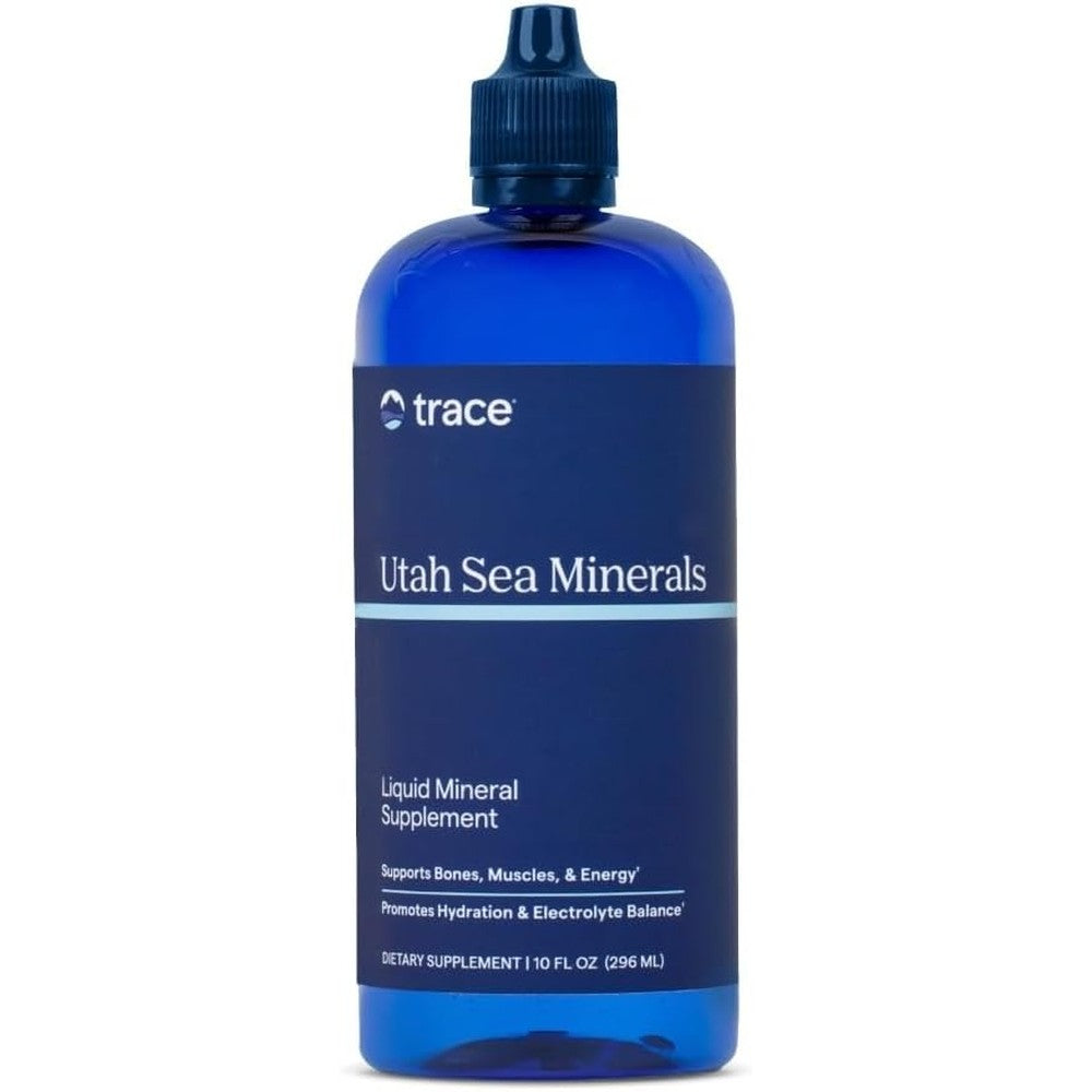 Trace Minerals Research Utah Sea Minerals Liquid front view daily mineral support bottle