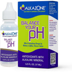 Alkazone Balance Your pH drops front view showing the 1.25 fluid ounce bottle and packaging.