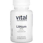 Vital Nutrients Lithium Orotate 20mg 90 Capsules front view supplement bottle