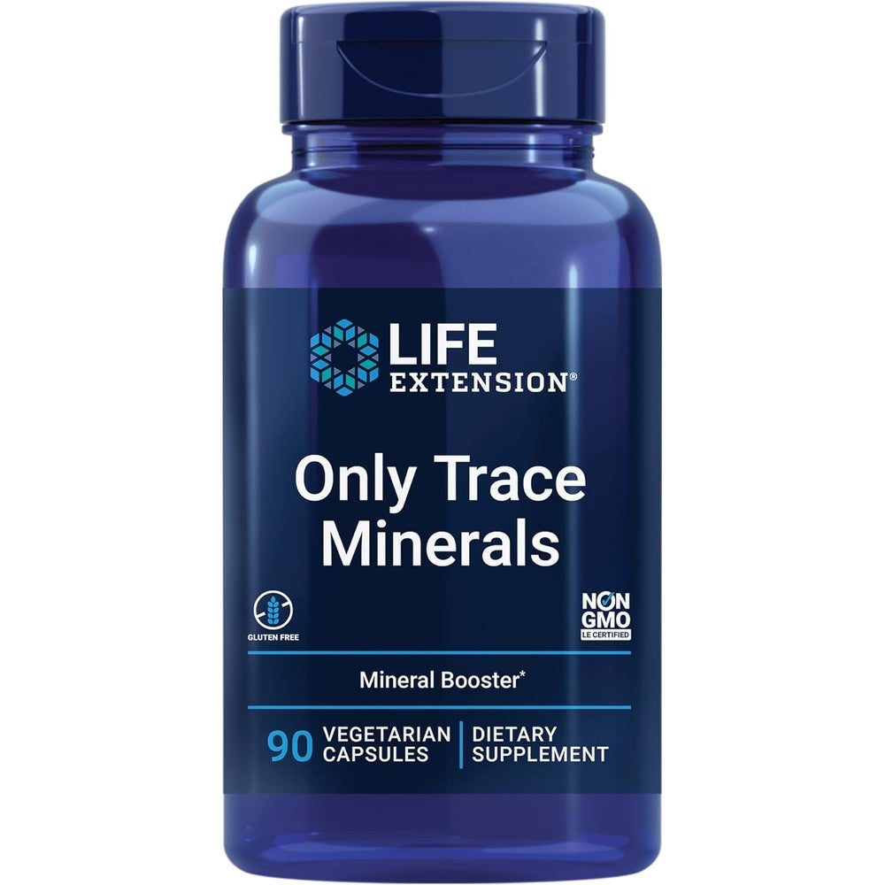 Life Extension Only Trace Minerals 90 capsules front view showing the product label