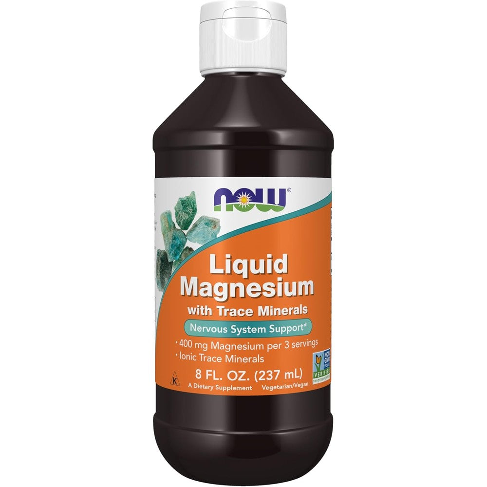NOW Foods Liquid Magnesium with Trace Minerals front view bottle