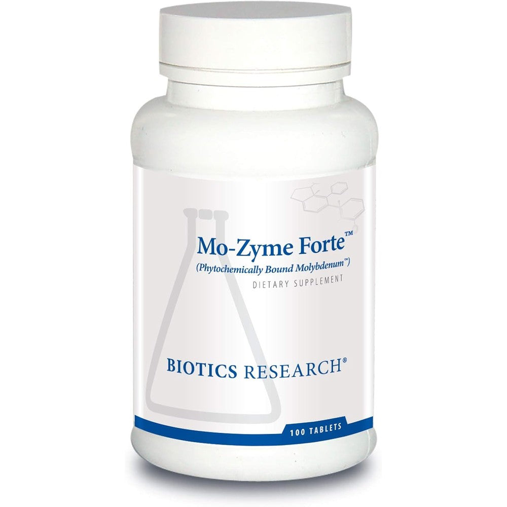 Biotics Research MoZyme Forte Molybdenum 150 mcg bottle front view for liver detox
