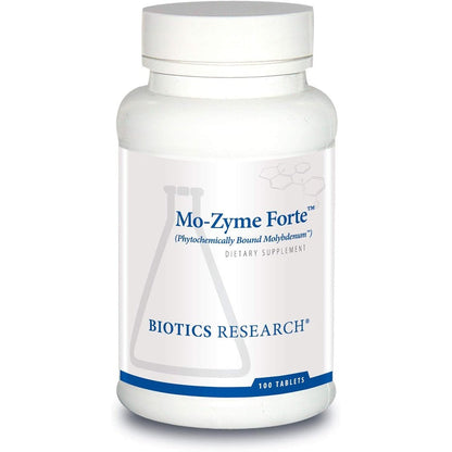 Biotics Research MoZyme Forte Molybdenum 150 mcg bottle front view for liver detox