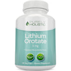 Purely Holistic Lithium Orotate 5mg front view bottle dietary supplement