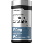 Horbäach Lithium Orotate 130mg 180 Vegetarian Capsules front view bottle