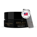 Cymbiotika pure Himalayan shilajit black gold resin jar front view