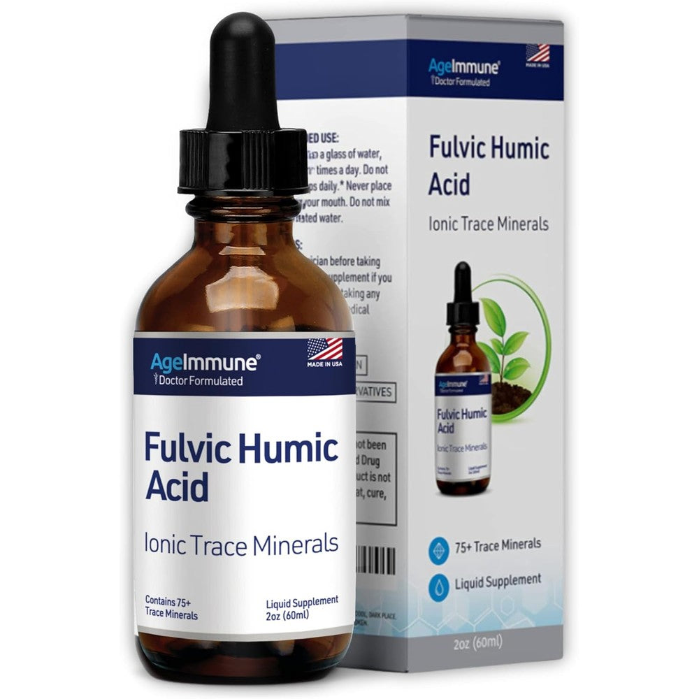 AgeImmune Fulvic Humic Acid liquid supplement bottle front view