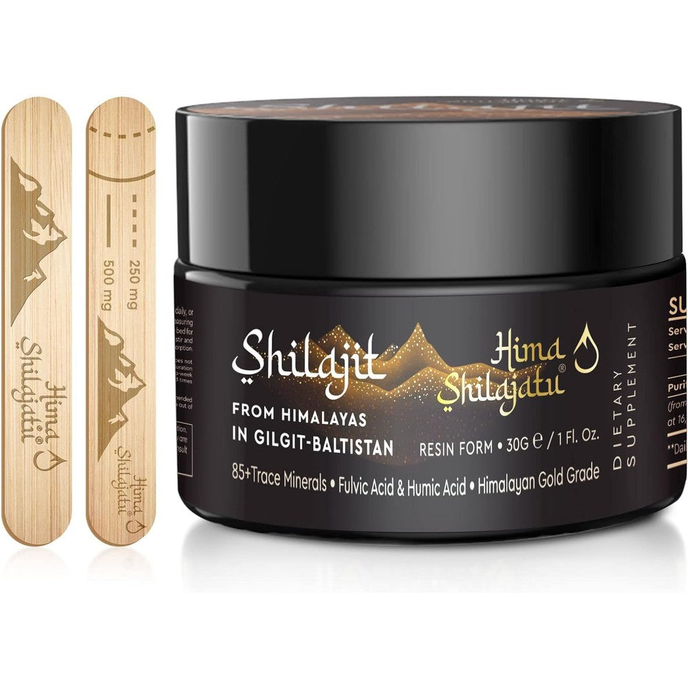 Altai Shilajit Hima Shilajatu Pure Himalayan Organic Shilajit Resin jar front view showcasing authentic packaging