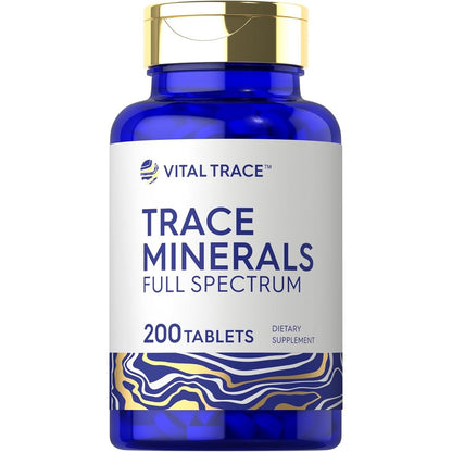 Carlyle Trace Minerals Full Spectrum 200 Tablets bottle front view showing product labels and brand logo