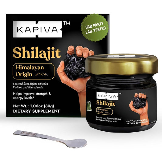 Kapiva Himalayan shilajeet resin provides an immune boost and natural energy as a health product.