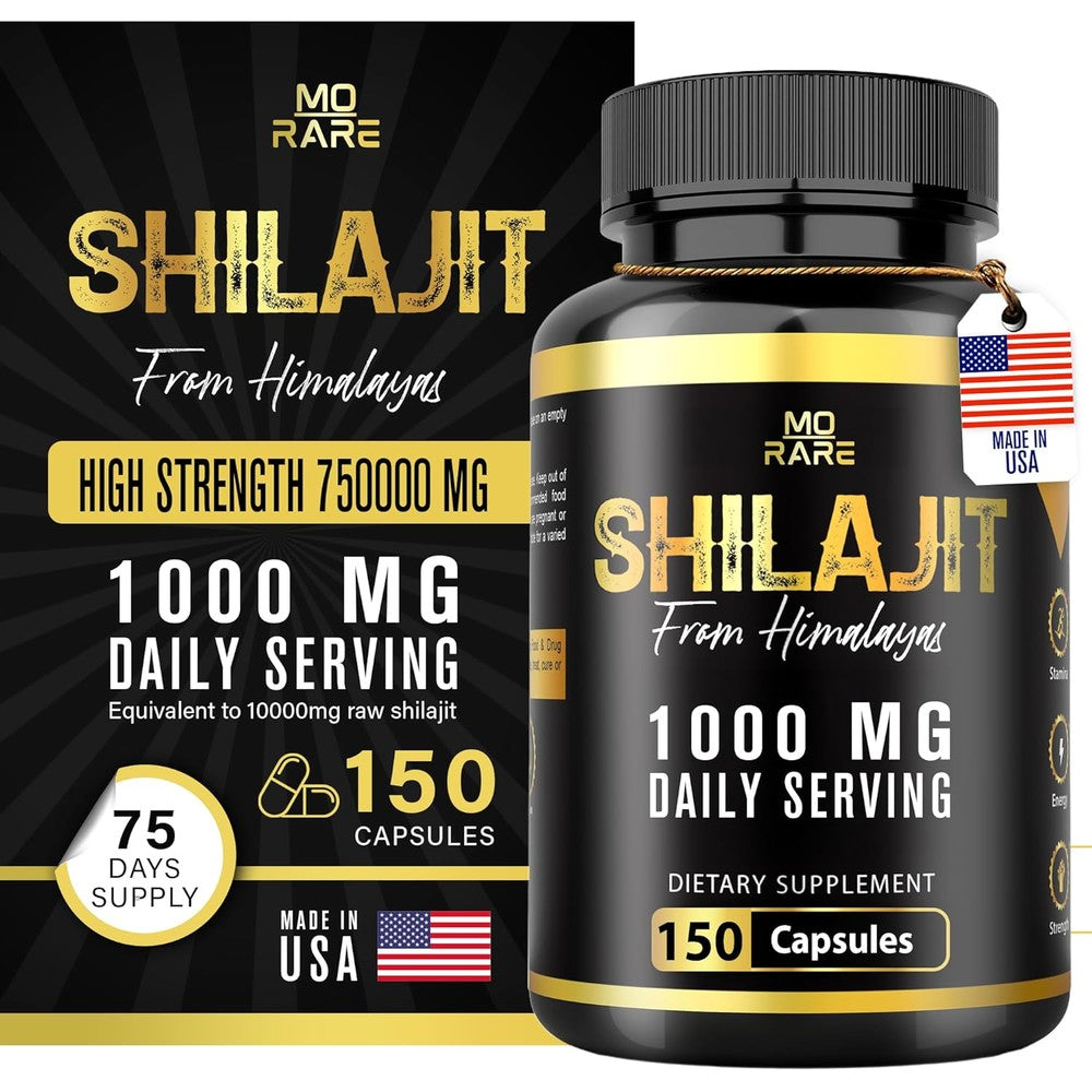 Morare Himalayan Shilajit Capsules bottle with fulvic acid and minerals supplements